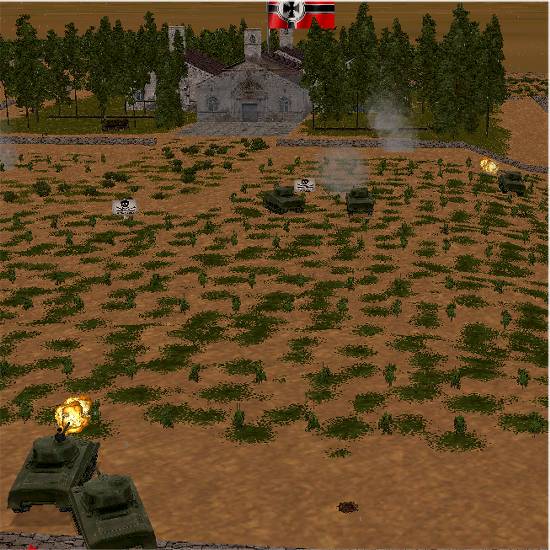 tanks firing on church